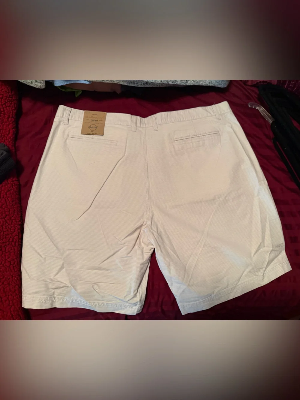 Weatherproof Men's Light Beige Flat Front Shorts